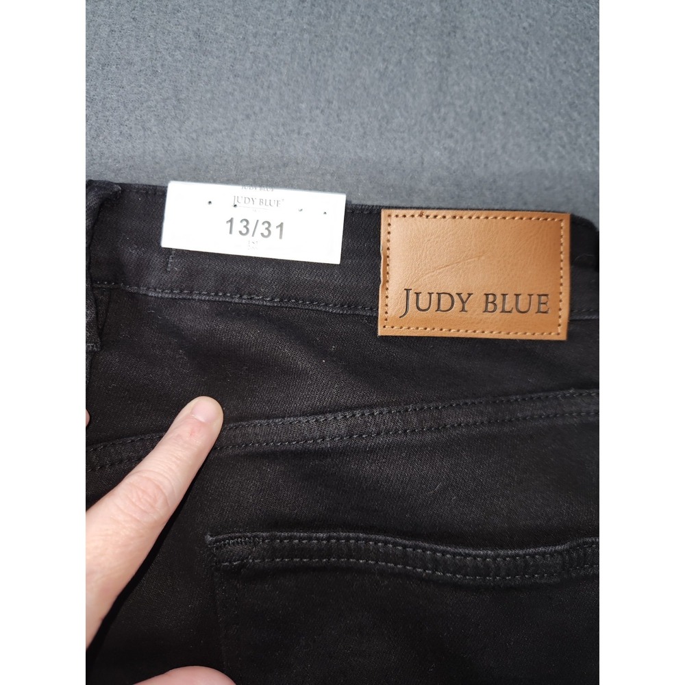 Judy Blue Pull On Flare Jeans Womens 13/31 Black High Waist Stretch Western NWT - Picture 11 of 13